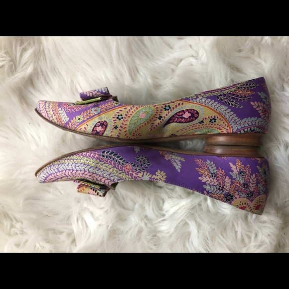 Etro Tessuto Stampato lilac paisley flats - Picture 4 of 8
